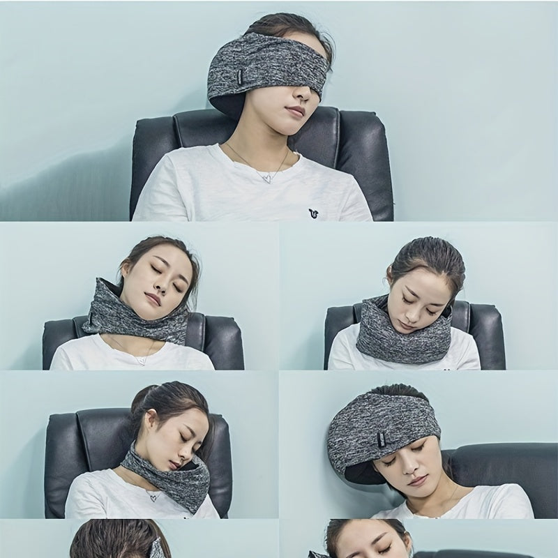 1pc Travel Pillow, 2 In 1 Multifunctional Eye Mask Pillow, Comfortably Supports The Head, Neck And Chin For Airplane Train Car Outdoor Camping Hiking